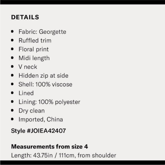 NWOT Joie Orita Floral Black Dress - Picture 5 of 11